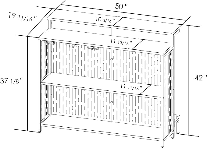 Kozyard Home Bar Unit with Storage Cabinet and Shelves, Dining Room, Living Room - Image 7