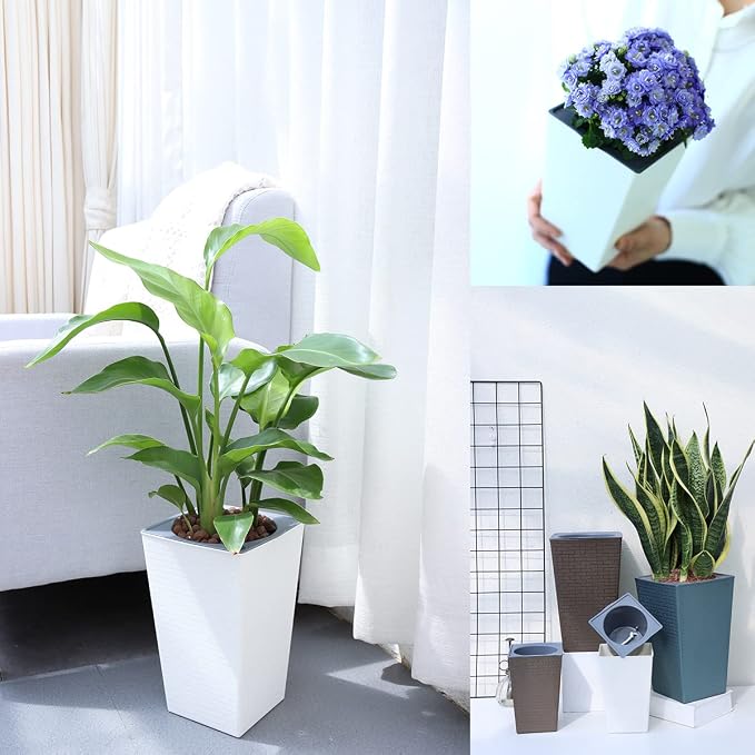 2 Pack Self Watering Planters 10.7" x 6.9" Planter - Image 6
