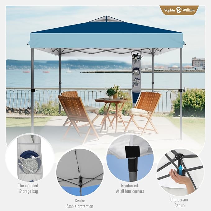 Sophia & William Canopy Tent Pop Up 10x10 ft, One Person Push Set Up Tent - Image 4
