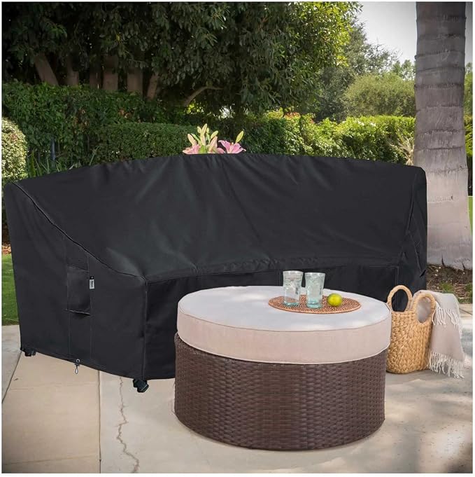 Curved Patio Furniture Cover for Outdoor Sectional Sofa, Lawn Outside Garden - Image 7