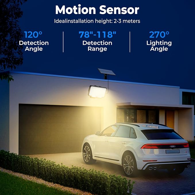 Peasur Solar Motion Lights Outdoor, 318 LED Solar Security Light - Image 4