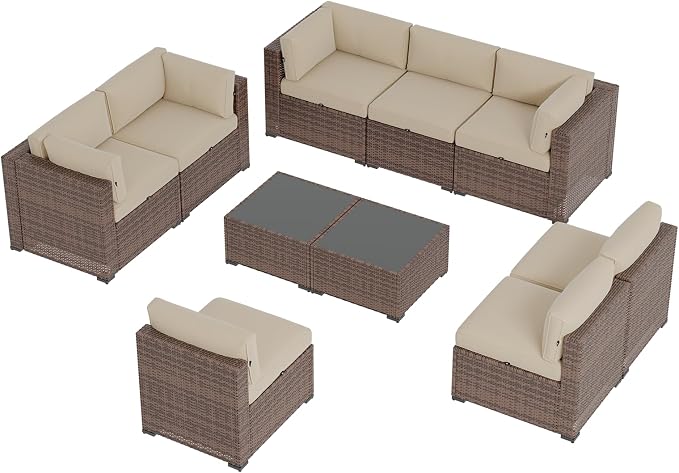 Aoxun Patio Furniture Sets, 10-Piece Outdoor Patio Furniture - Image 9
