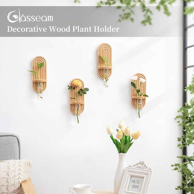 Glasseam Hanging Plant Propagation Stations: Boho Glass Wall Propagation vases - Image 3