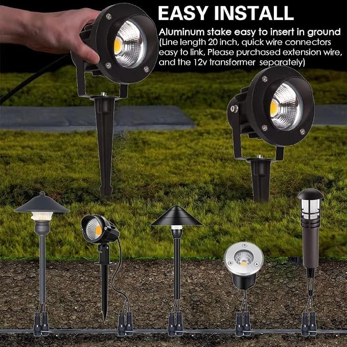 EAGLOD 20W Led 12V AC/DC Flag Spotlights Outdoor Landscape Lights, Low Voltage - Image 6