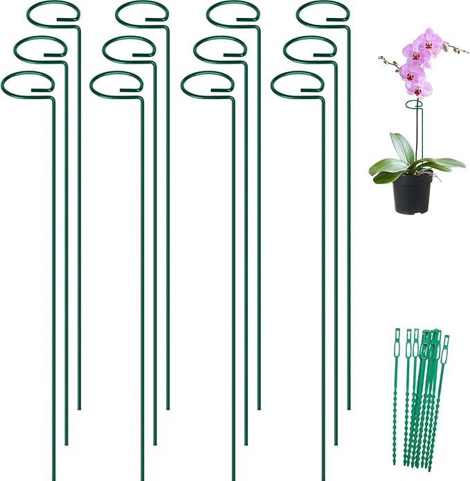FEED GARDEN 36 Inch 12 Pack Plant Support Stakes, Metal Garden Flower Stakes by FEEDGARDEN
