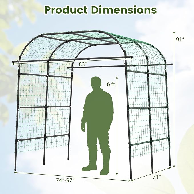 Happygrill Metal Garden Arch Trellis - Image 8