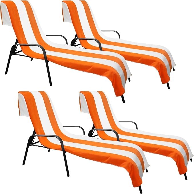 Superior Cabana Cotton Lounge Chair Cover, Outdoor Towel/Chaise Furniture Covers by SUPERIOR
