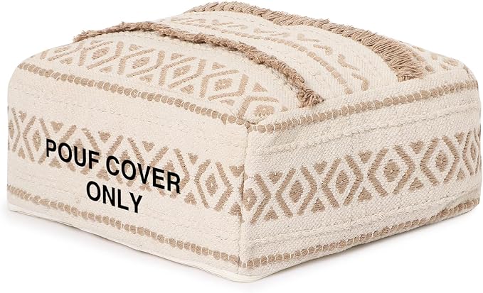 REDEARTH · UNSTUFFED Pouf Ottoman Cover Textured Storage Cube Bean Bag Poof by REDEARTH