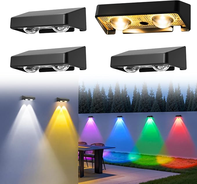 Solar Fence Lights Outdoor, 50 LM 11 Modes & 9 Colors Solar Lights - Image 7