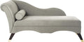 Safavieh Home Collection Caiden Grey Velvet Chaise by SAFAVIEH