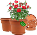 16 inch Plastic-Flower-Pot-for-Indoor-Plants, 4 Pack Large Outdoor Planter Pot by Pottiffe