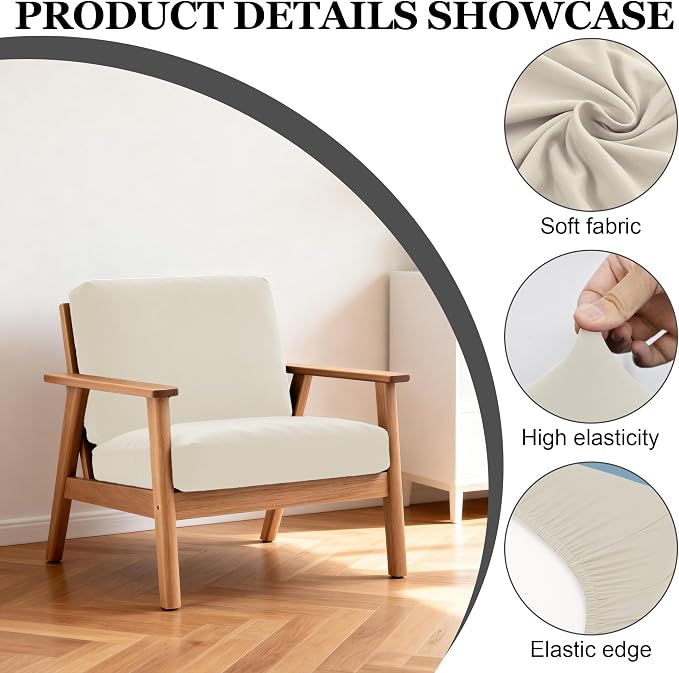 4Pcs Patio Stretch Cushion Covers, Outdoor Sofa Replacement Cover Slipcovers - Image 3