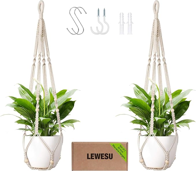 Macrame Plant Hanger Indoor Set of 2 by Unknown