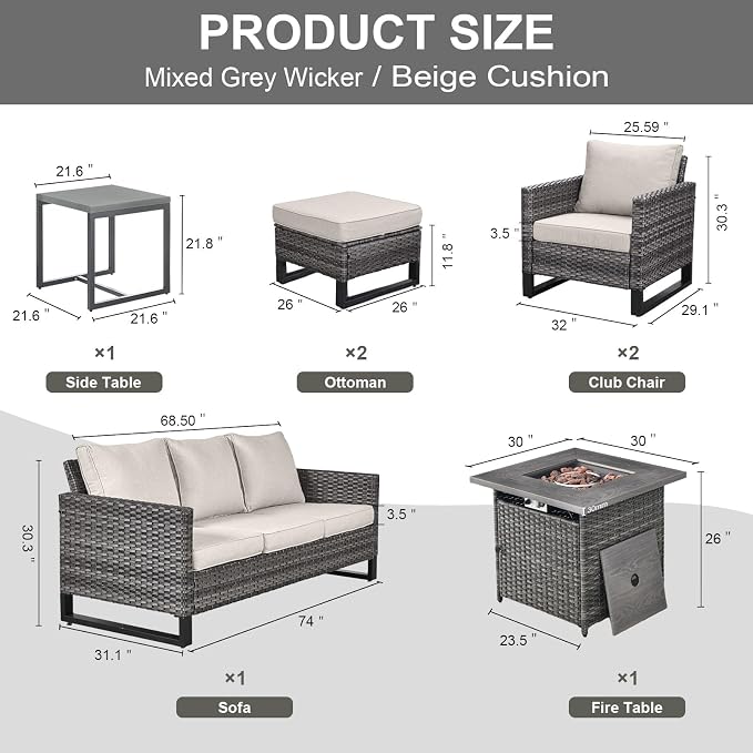 Belord 7 Pieces Patio Furniture Set - Image 2