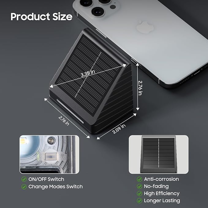 LETMY Solar Fence Lights Outdoor 8 Pack - Image 4