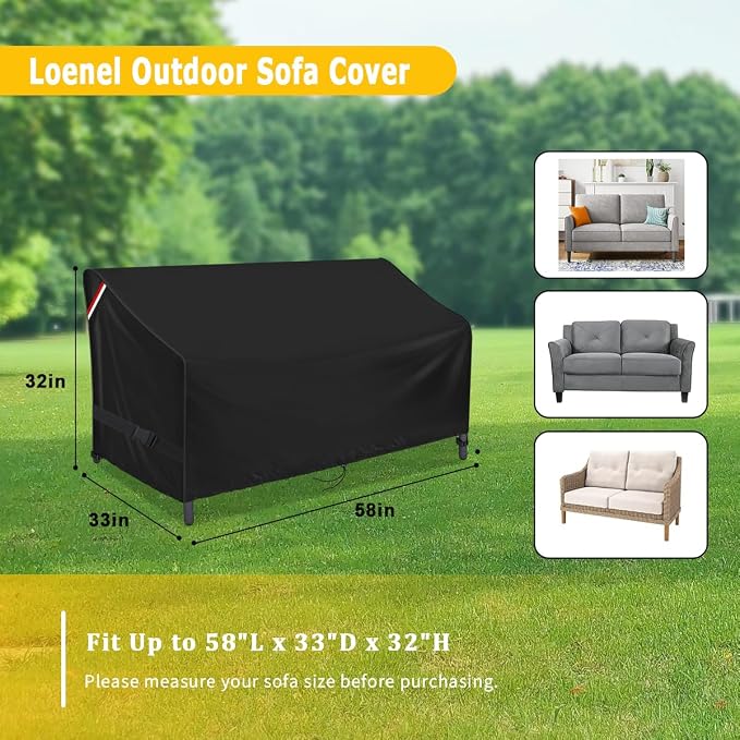 Outdoor Loveseat Cover, Waterproof 2-Seater Outdoor Bench Cover - Image 2