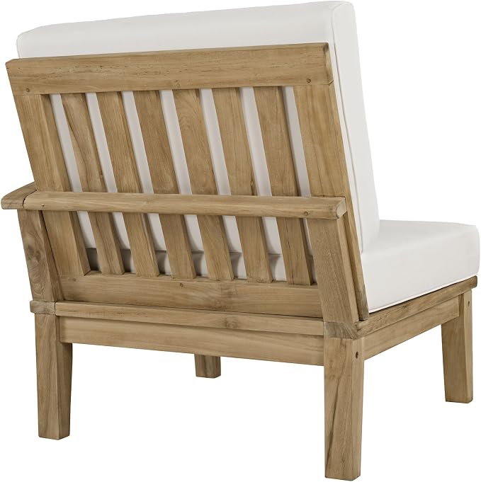 Modway EEI-1149-NAT-WHI-SET Marina Premium Grade A Teak Wood Outdoor Patio - Image 6