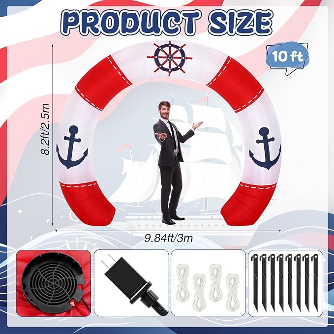 10 ft Nautical Party Inflatable Decorations - Image 2