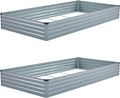 8x4x1ft Galvanized Raised Garden Bed, Outdoor Planter Box Metal Patio Kit by Foxlang