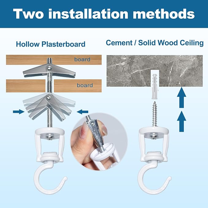 ONIKK Ceiling Hooks for Hanging Plants, Heavy Duty Metal Plant Hooks, Screw in - Image 5