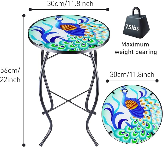12 Inch Small Outdoor Side Table - Image 4