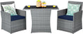 Tangkula 3 Pieces Patio Dining Set, Patiojoy Space-Saving PE Rattan Bistro Set by TANGKULA
