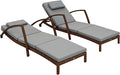 Outsunny Wicker Chaise Lounge Chair Outdoor Set of 2, 5-Position Adjustable by Outsunny