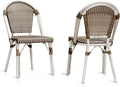 PURPLE LEAF Dining Chair Set of 2 Outdoor French Bistro Chairs Hand-Woven by PURPLELEAF