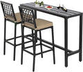 Outdoor Patio Bar Set, Bar Height Patio Dining Set, Weather-Resistant Bistro by Sumshadow
