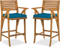 Best Choice Products Set of 2 Outdoor Acacia Wood Bar Stools Bar Chairs by BestChoiceProducts