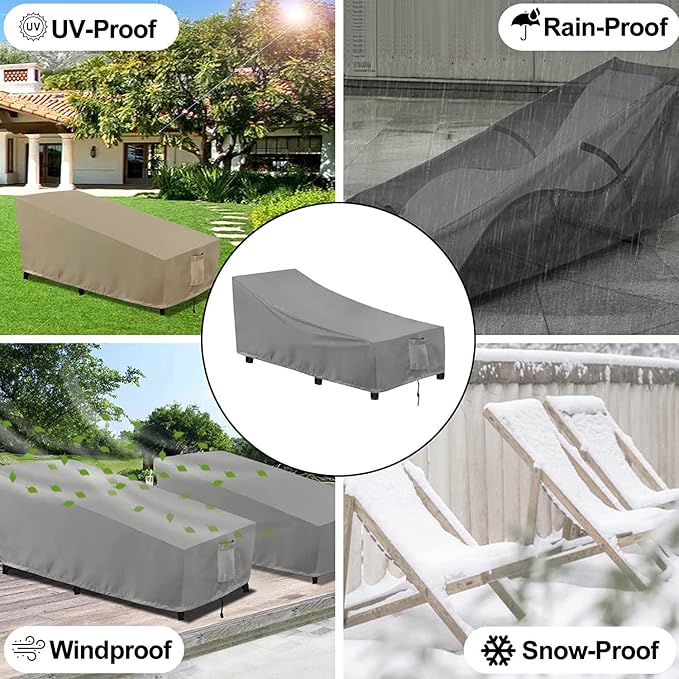 OutdoorLines Outdoor Waterproof Patio Chaise Lounge Chair Cover - Image 8