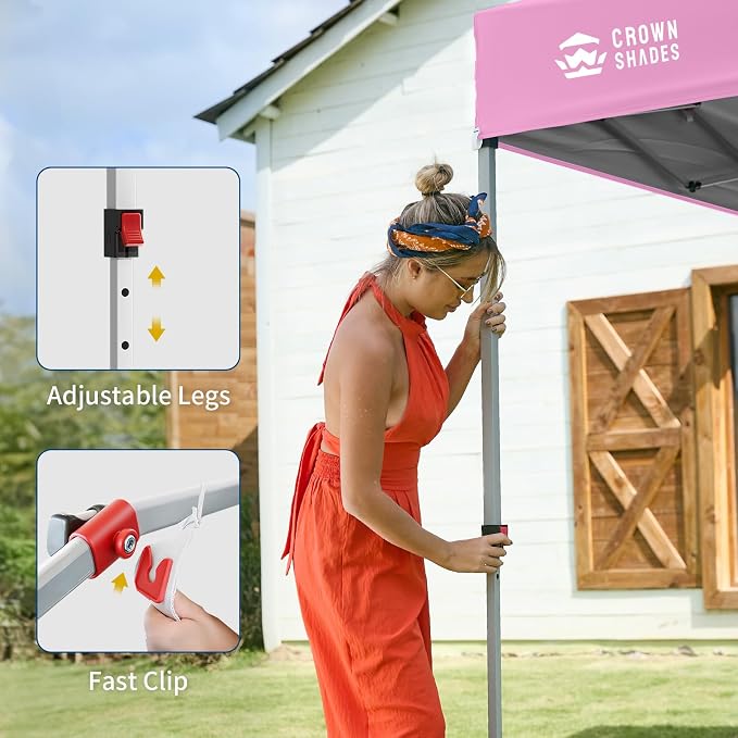 CROWN SHADES Canopy Tent, 10 x 10 Foot Portable Pop Up Outdoor Shelter - Image 4