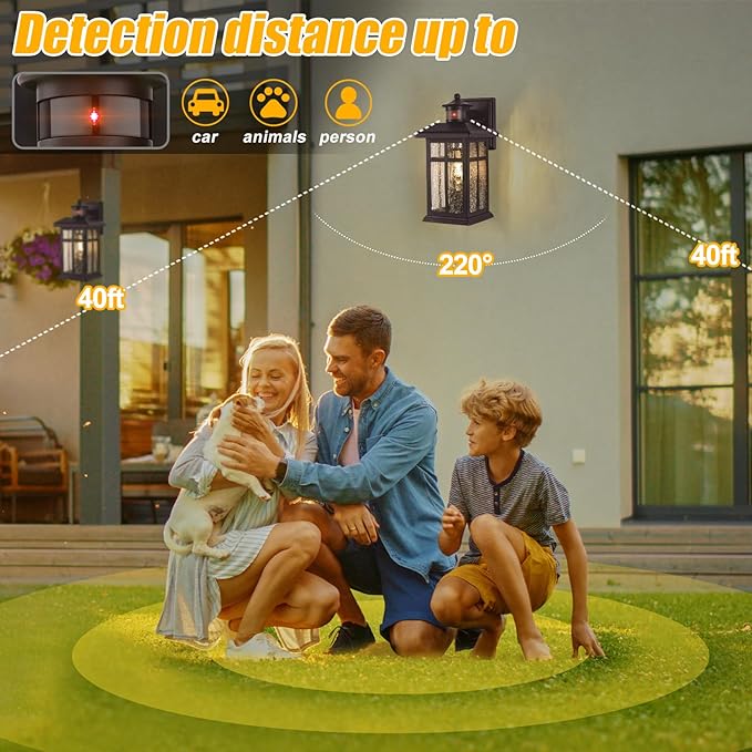 2 Packs Motion Sensor Outdoor Lights- Outdoor Porch Lights Light Fixtures - Image 4