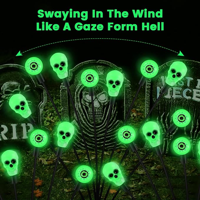 Solar Lights Outdoor, Halloween Decorations Outdoor, Scary Eyeball Lights - Image 3