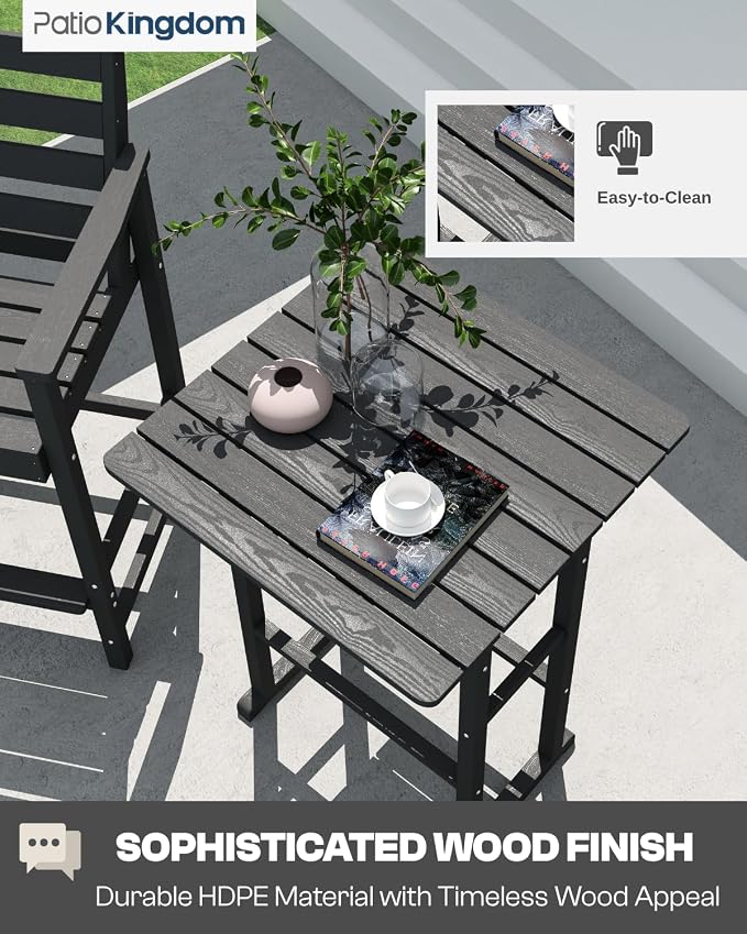 Bar Height Adirondack Chairs and Table Set, Outdoor Patio Bar Set - Image 4