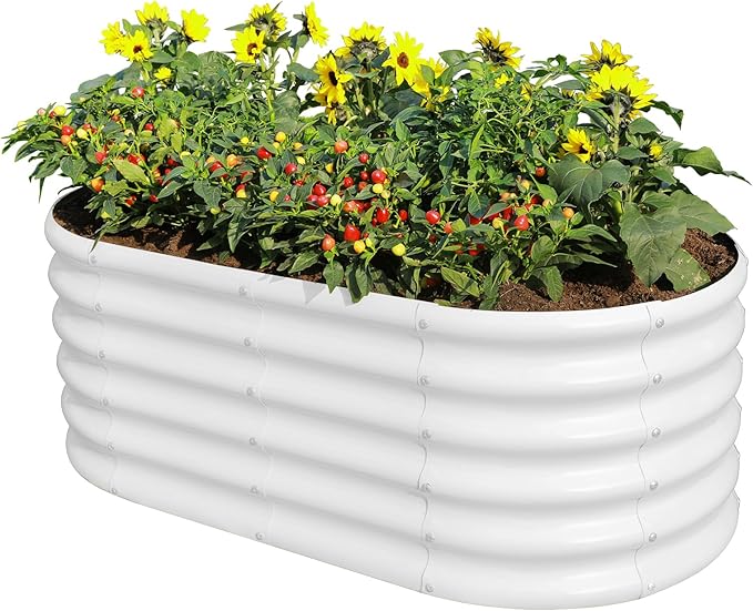 Land Guard 18“ Tall 4×2ft Galvanized Raised Garden Bed Kit, Galvanized Planter by LandGuard