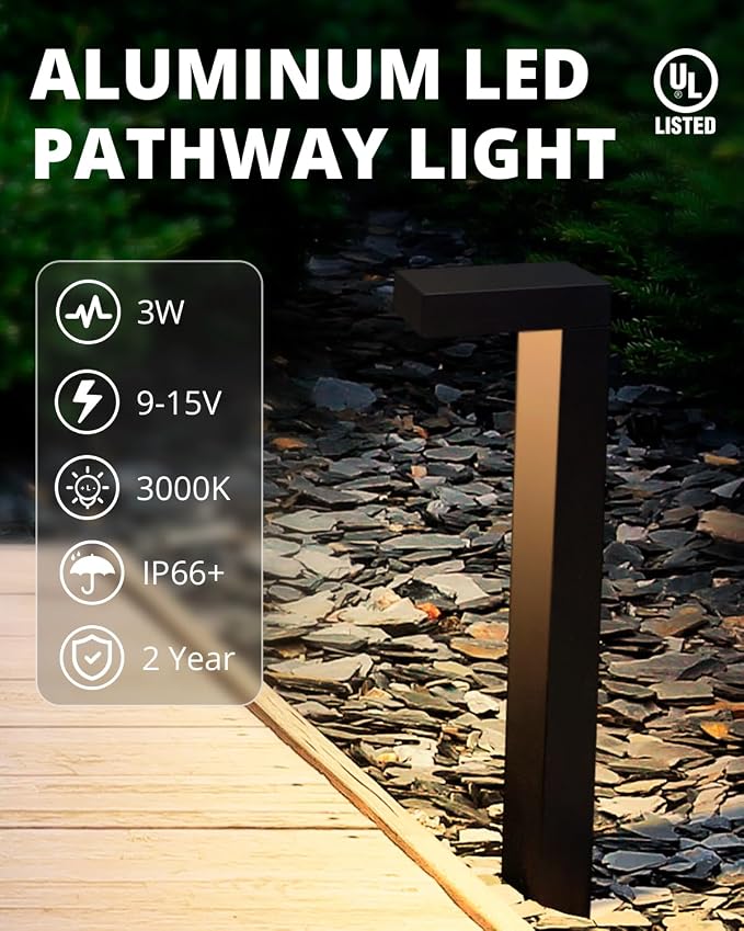 GKOLED 8-Pack Low Voltage Landscape Pathway Light Fixture, 9-15V AC/DC Outdoor - Image 2
