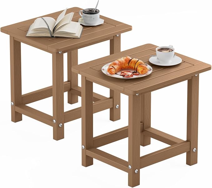 YEFU Outdoor Side Table for Patio: 16" HIPS Weather by YEFU