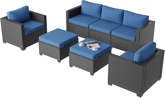 Aoxun Patio Furniture Set, 5 Piece Outdoor Sectional Sofa - Image 8