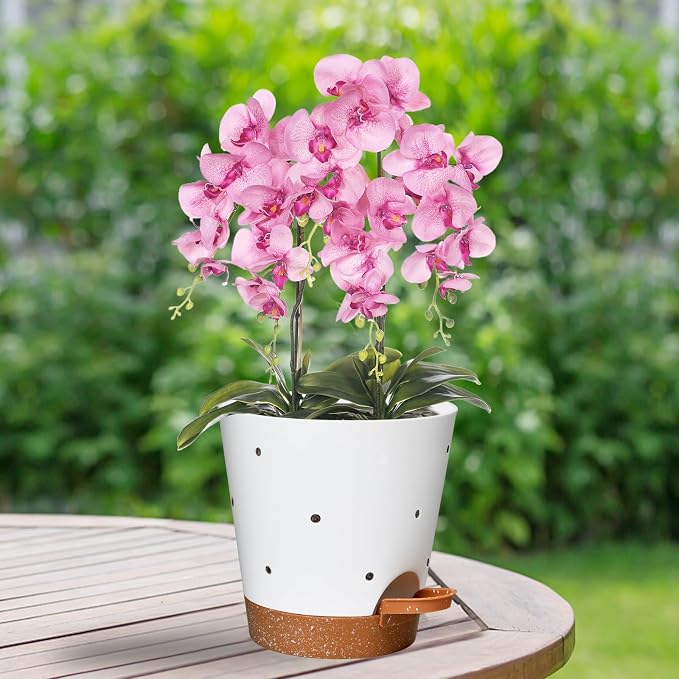Orchid Pots with Holes, 6 Inch Self Watering Orchid Pot 2 Pack Plastic Plant - Image 7
