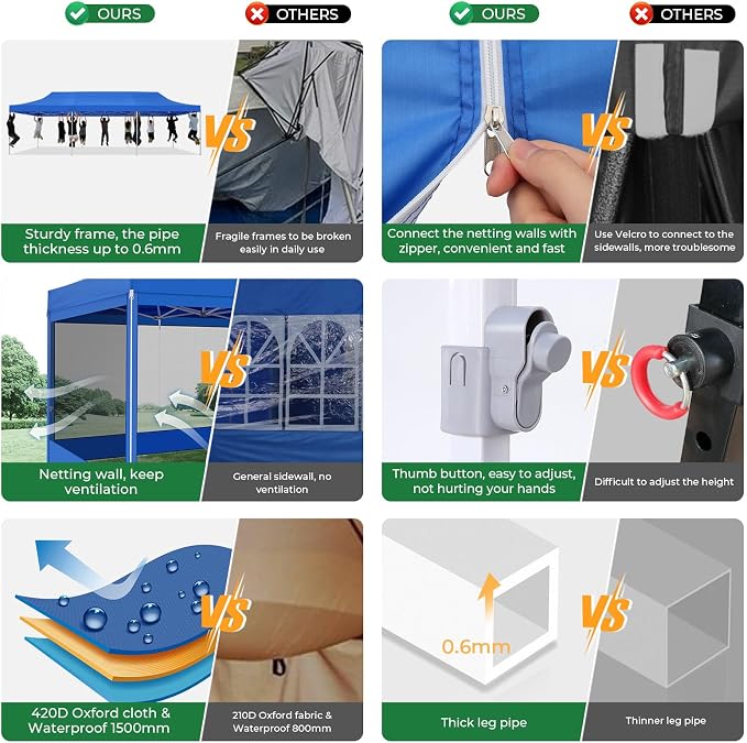 COBIZI 10x30 Heavy Duty Pop Up Canopy - Image 6