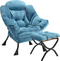 Lazy Chair with Folding Ottoman Modern Large Accent Chair, Contemporary Lounge by Congermom