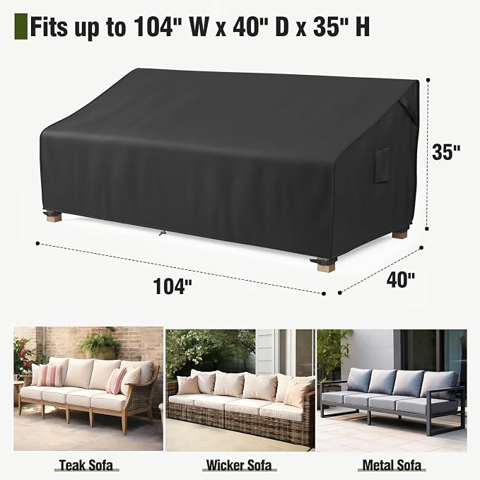 MR.COVER 4-Seater Outdoor Couch Cover Waterproof, Patio Furniture Cover - Image 2