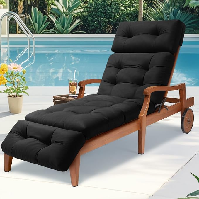 Outdoor Chaise Lounge Cushion Waterproof, 74.4x22x4.7 Inch Oxford Fabric - Image 6