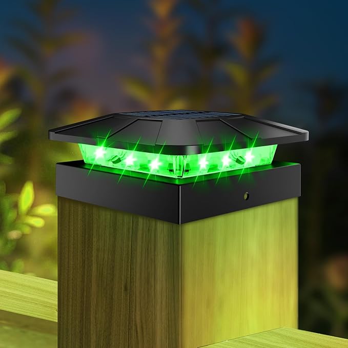 Peasur 4x4 Solar Post Cap Lights Outdoor RGB Color Changing, LED Fence Light by Peasur