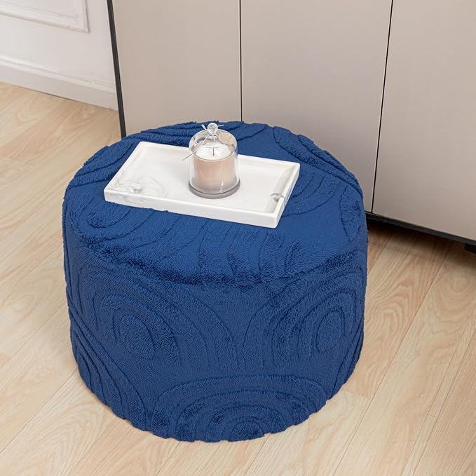 Asuprui Plush Fabric Ottoman Footrest – 20"x14" Soft Foam Pouf - Image 3