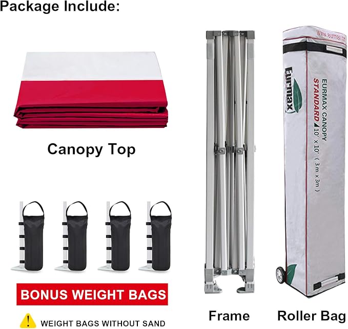 Eurmax USA Standard 10x10ft Patio Pop Up Canopy Tent - Image 6