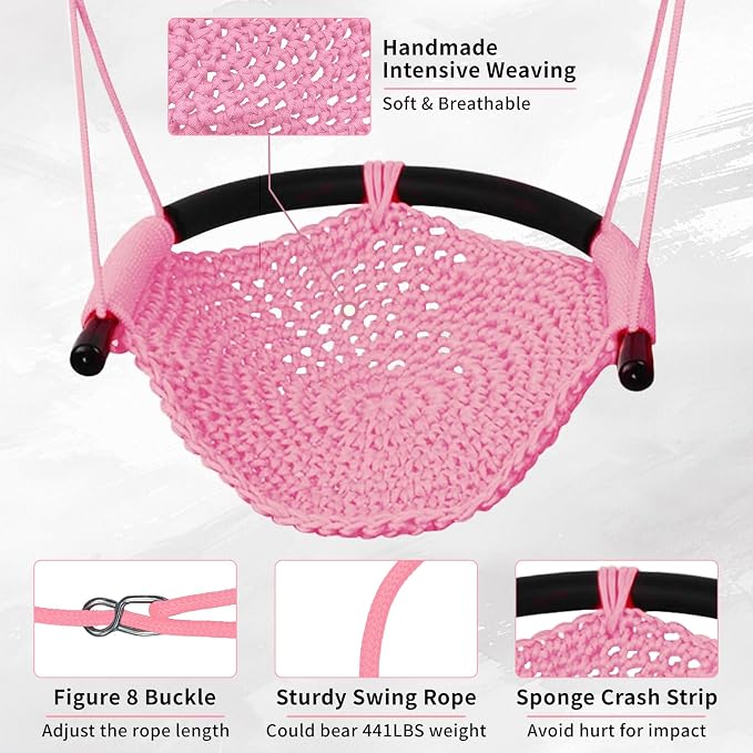 Hi-Na Tree Swing for Kids, Adjustable Toddler Rope Swing Seat - Image 4