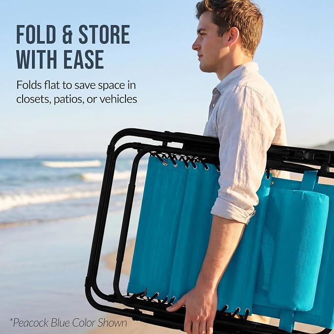 Best Choice Products Set of 2 Extra Wide Adjustable Steel Mesh Zero Gravity - Image 7