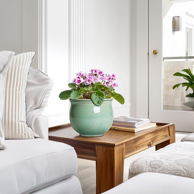 Ceramic Self Watering Pots, 6 Inch African Violet Pots - Image 6